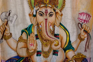 Peinture de la divinité à tête d